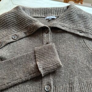 Vince Women's M Brown Merino Wool Alpaca Blend Button Front Knit Cardigan